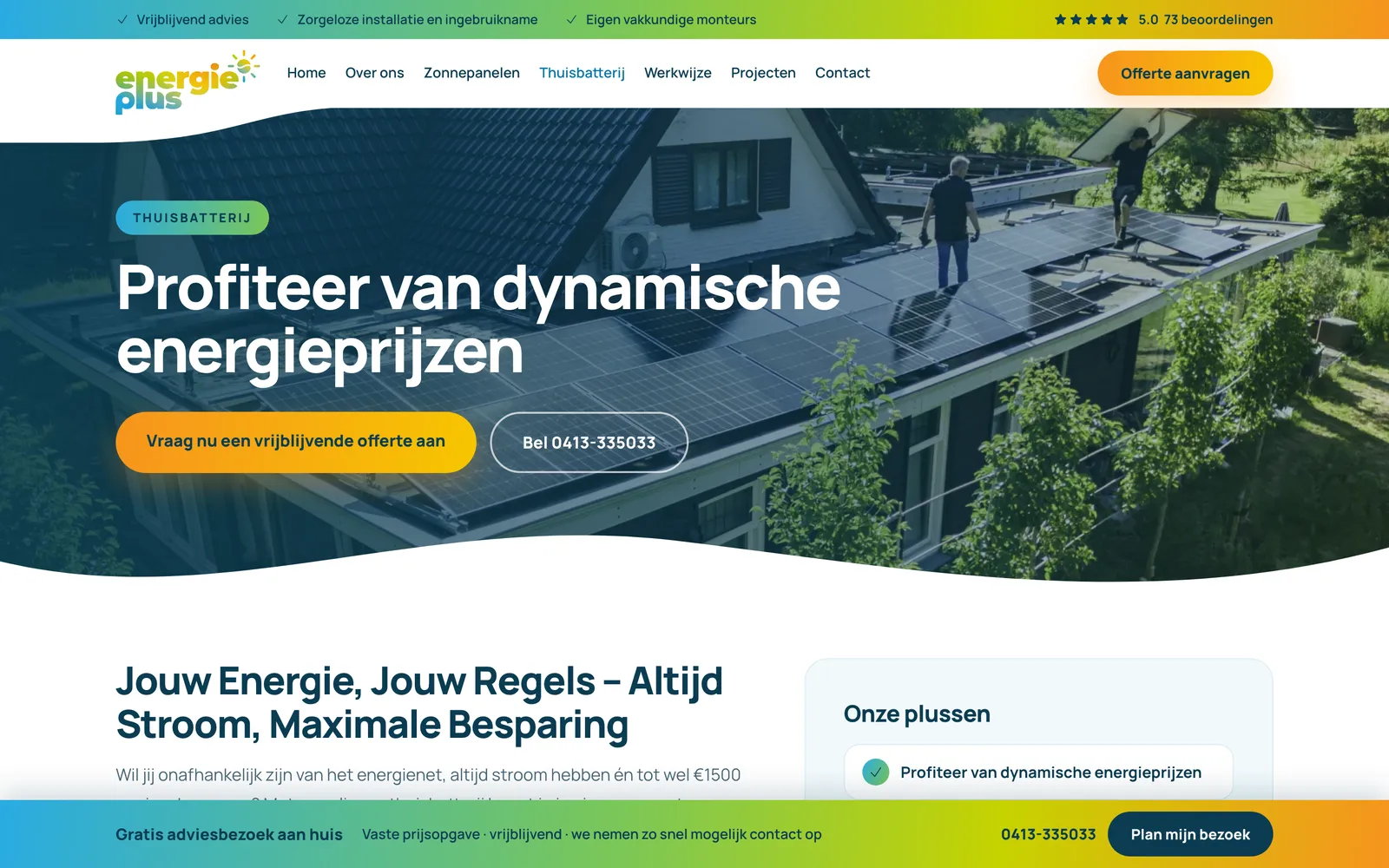 De pagina over thuisbatterijen