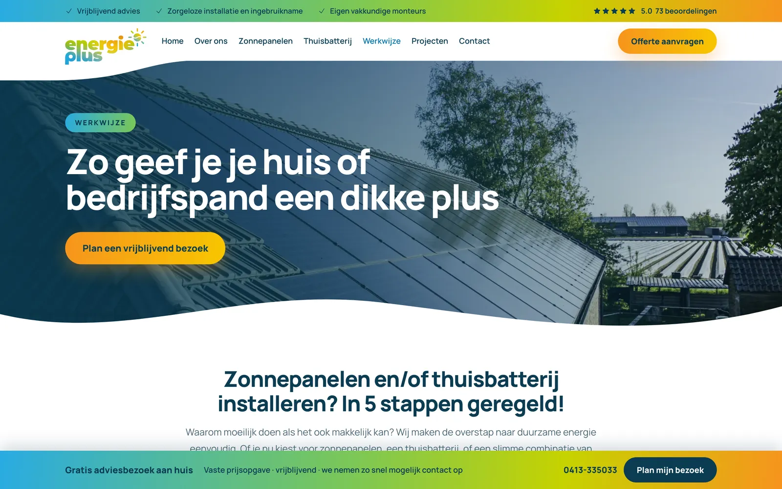 De werkwijzepagina met de vijf stappen